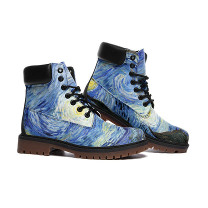 Starry Night Combat Art Boots – Vegan Leather