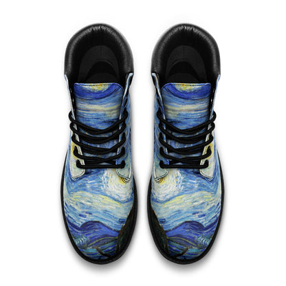Starry Night Combat Art Boots – Vegan Leather