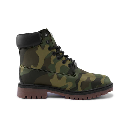 Camo Combat Boots – Vegan Leather, Military Shoes