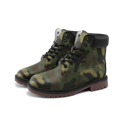 Camo Combat Boots – Vegan Leather, Military Shoes