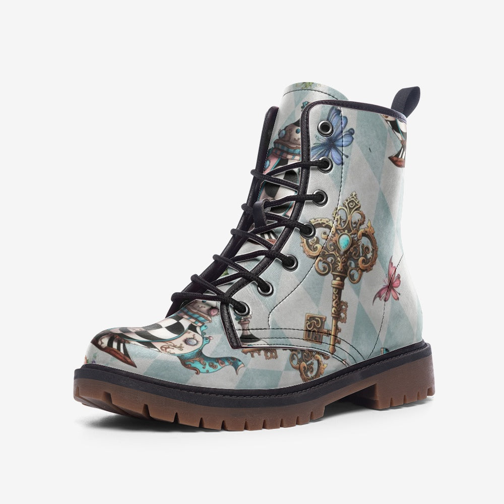 Alice in Wonderland Combat Boots – Vegan Leather