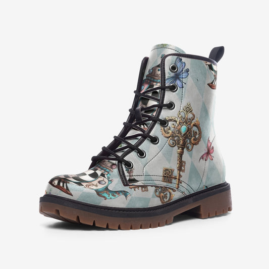 Alice in Wonderland Combat Boots – Vegan Leather