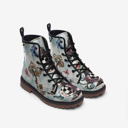 Alice in Wonderland Combat Boots – Vegan Leather