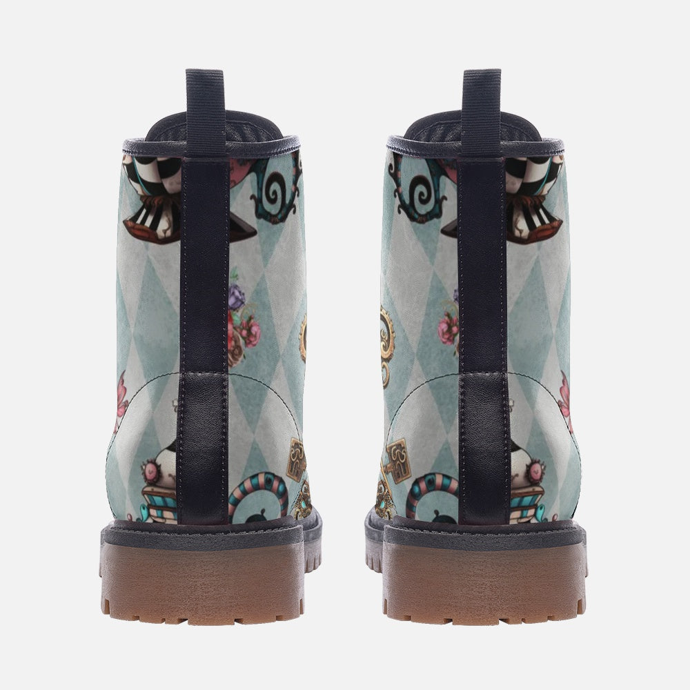 Alice in Wonderland Combat Boots – Vegan Leather