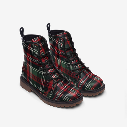 Classic Tartan Combat Boots – Vegan Leather