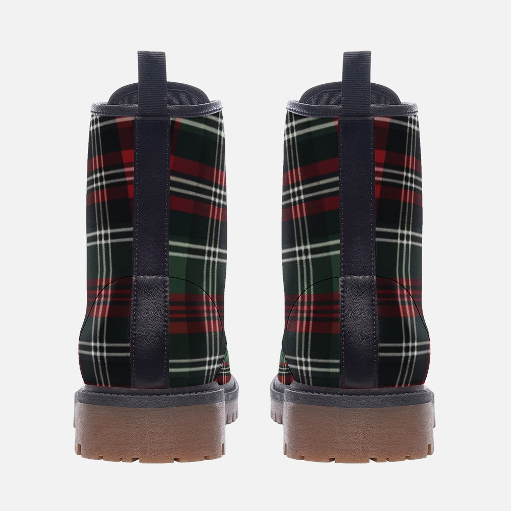 Classic Tartan Combat Boots – Vegan Leather
