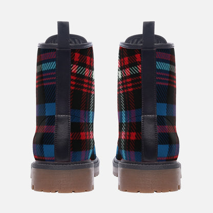Classic Tartan Plaid Combat Boots – Vegan Leather