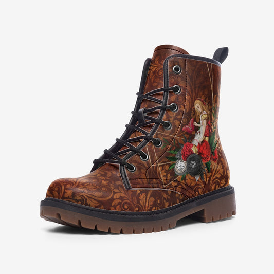 Alice in Wonderland Combat Boots – Vegan Leather