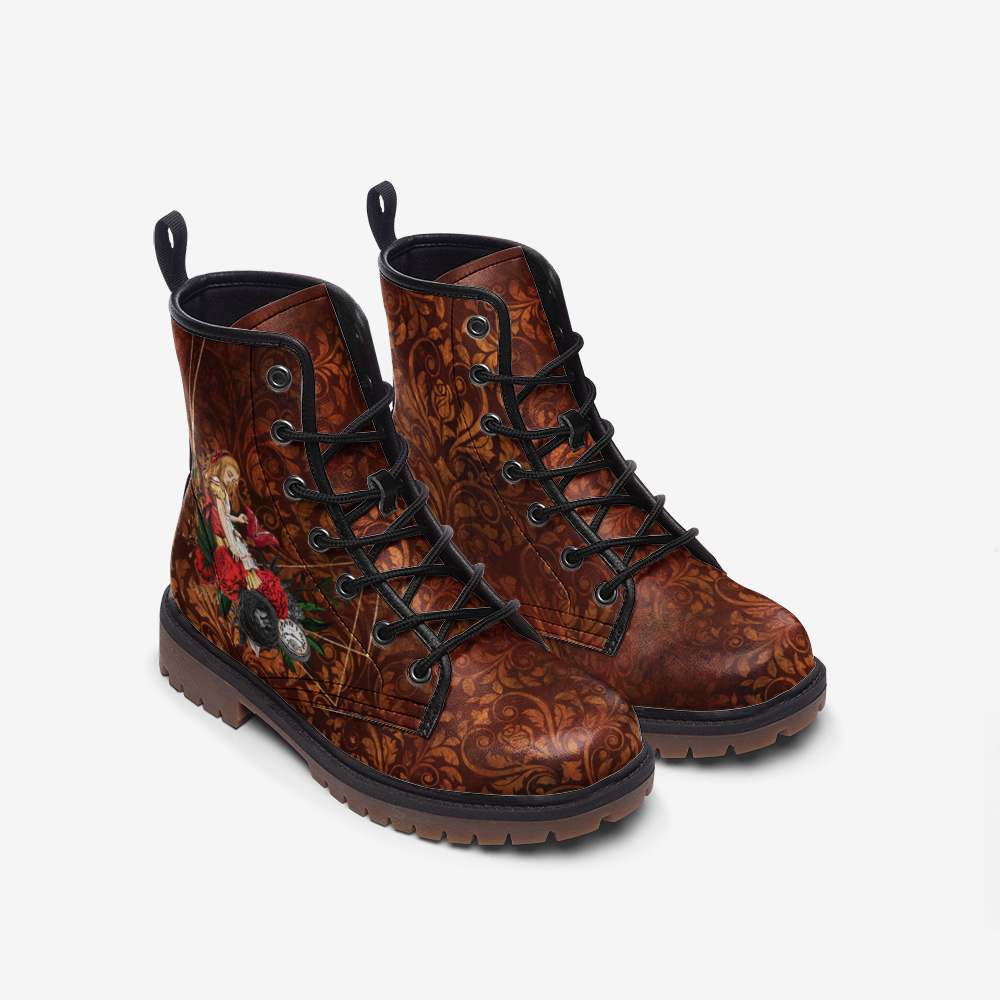 Alice in Wonderland Combat Boots – Vegan Leather