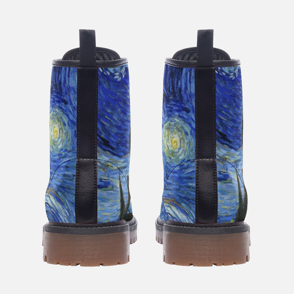 Starry Night Combat Boots – Vegan Leather