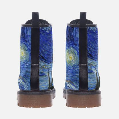 Starry Night Combat Boots – Vegan Leather