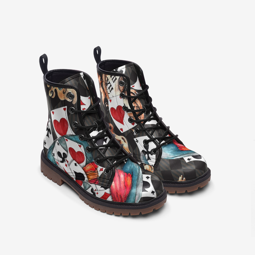 Alice in Wonderland Combat Boots – Vegan Leather