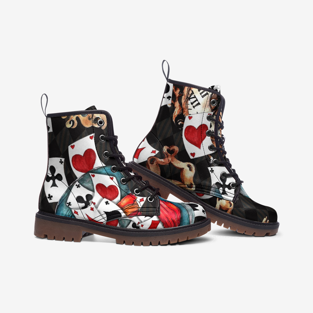 Alice in Wonderland Combat Boots – Vegan Leather