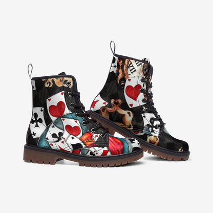 Alice in Wonderland Combat Boots – Vegan Leather