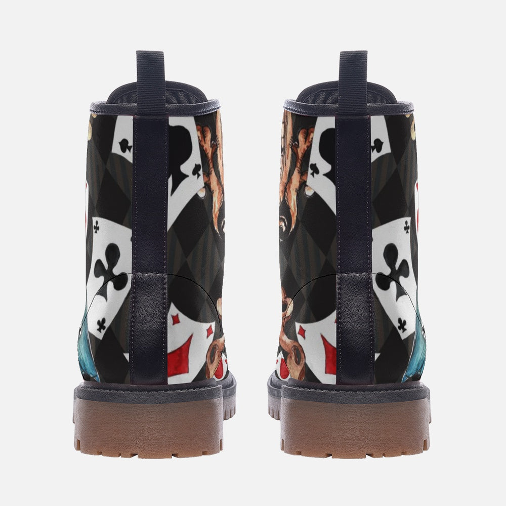 Alice in Wonderland Combat Boots – Vegan Leather