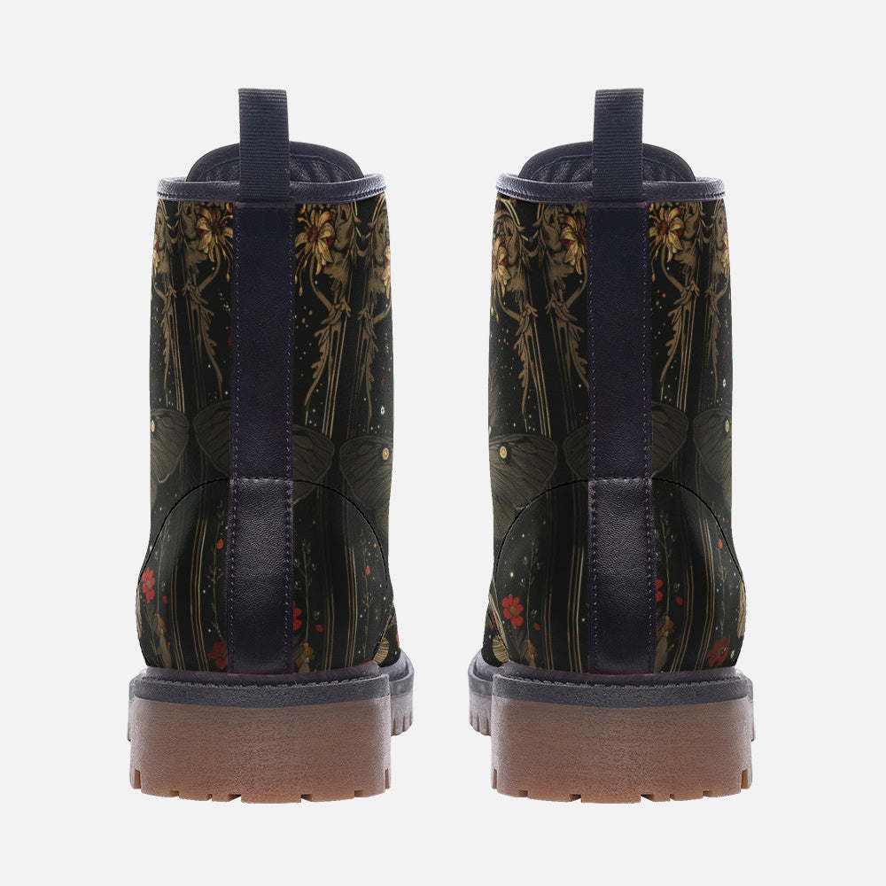 Enchanted Celestial Forest Combat Boots – Vegan Leather