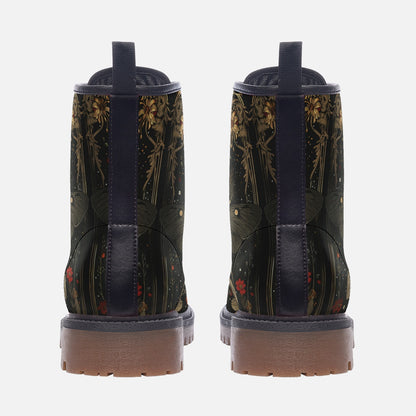 Enchanted Celestial Forest Combat Boots – Vegan Leather