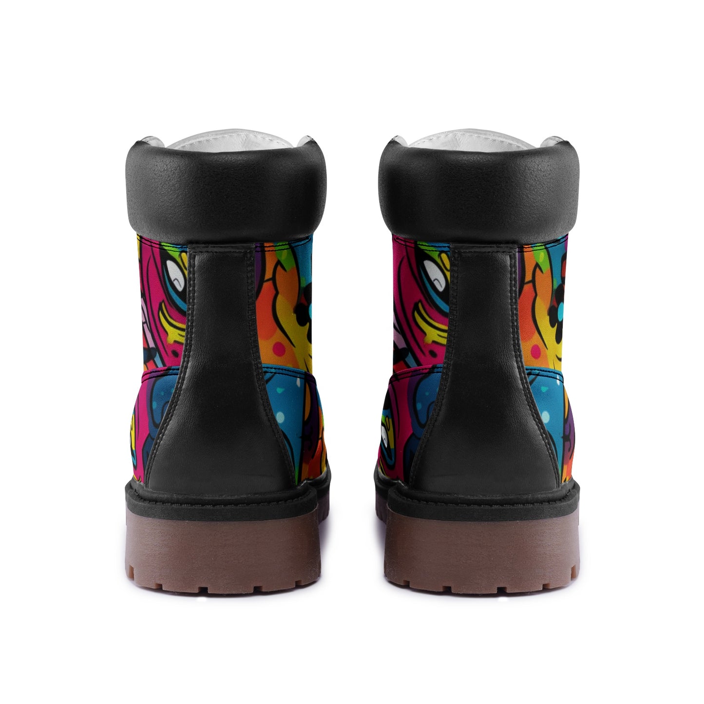 Waterproof Graffiti Combat Boots, Premium Lightweight Microfiber Leather Chukka Boots